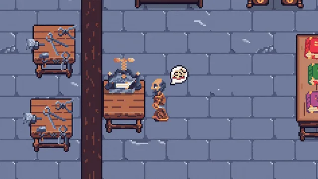 Runes & Revenue: a book being bound at the workbench