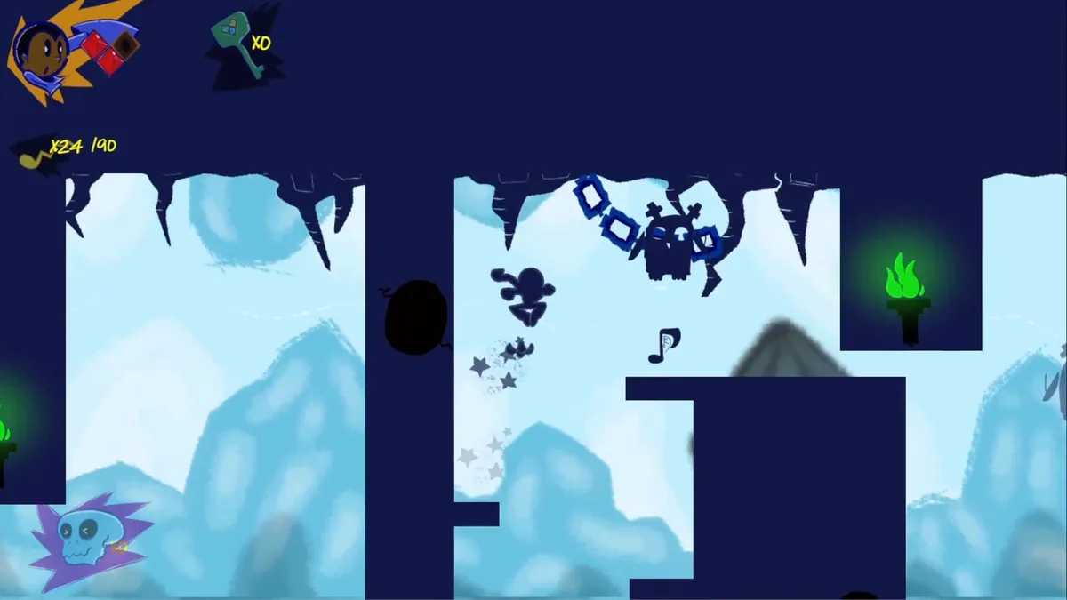 Trinity Heart, Ice to see you: a frame from the level as it plays