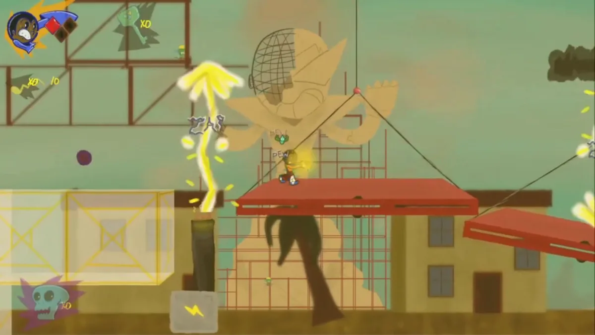 Trinity Heart, Sand in my eye: a frame from the level as it plays